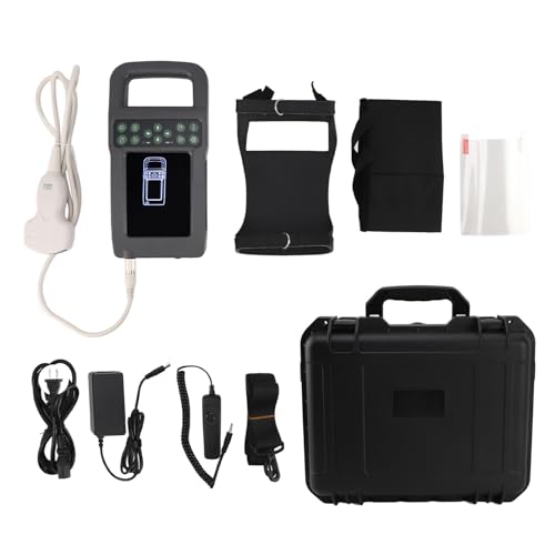 GLOGLOW Tragbares Veterinär-Ultraschallgerät für Schwangerschaftstests, Genaue Messung, B-Ultraschall- und A-Ultraschallfunktionen, LCD-Display, Lichtschutzdesign (EU-Stecker 100-240V) von GLOGLOW