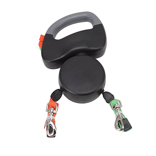 GLOGLOW Versenkbare Hundeleine für 2 Hunde, 9,84 Fuß Dual -Blei mit Reflektierend (Black) von GLOGLOW