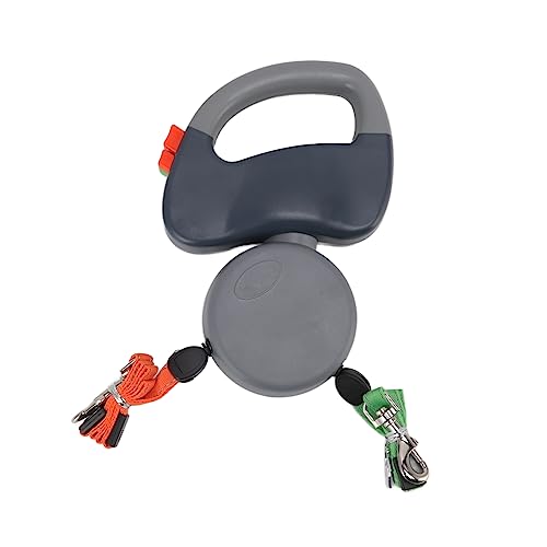 GLOGLOW Versenkbare Hundeleine für 2 Hunde, 9,84 Fuß Dual -Blei mit Reflektierend (Grey) von GLOGLOW