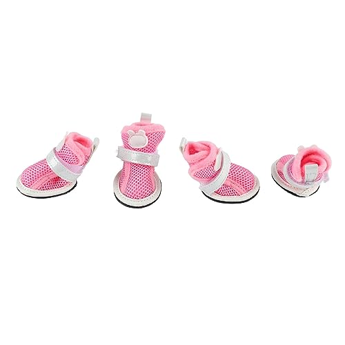 GLOGLOW Welpenschuhe, Atmungsaktive Mesh-Schuhe für Kleine Hunde, Modische Flexible Sohlen für den Sommer (Rosa) von GLOGLOW