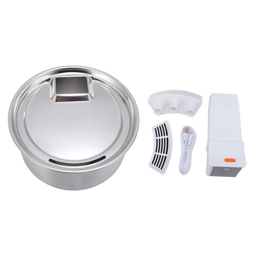 GLOGLOW Haustierwasserbrunnen, 7l Große Kapazität Transparent Wiederaufladbare Haustierwasserbrunnen Edelstahl Zirkulierender Wasserspender Automatischer Feeder für Katzen Hunde von GLOGLOW