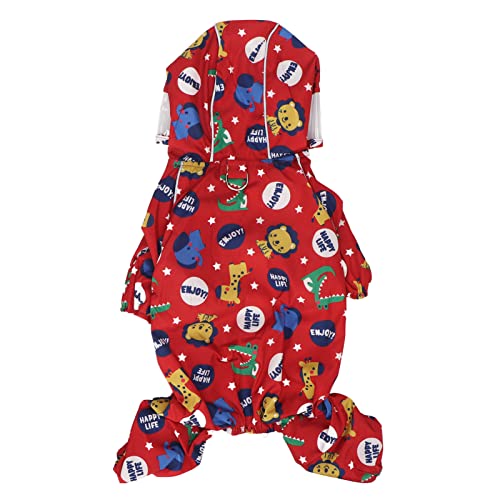 GLOGLOW Hunde-Regenmantel mit Kapuze, Bequeme Haustier-Regenjacke, Reflektierendes, Niedliches, Wasserdichtes 4-Bein-Design für die Meisten Hunde (M) von GLOGLOW