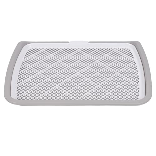 GLOGLOW Hundetöpfchen-Tablett, Kleine Hunde-Welpentoilette, Abnehmbare, Waschbare Hunde-Toiletten-Trainingstoilettenschale mit Gitter für den Innenbereich, 19,7 X 26 X 2 Zoll (Gray) von GLOGLOW