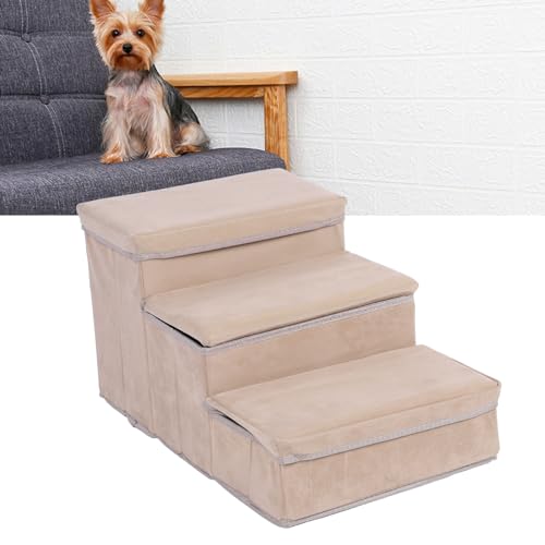 Hundetreppe für Bett, Hochdichte Schaumstoff-Hundetreppe, Stufen, Faltbar, Stabile Struktur, Hunderampe, Haustierrampe, Große Hunde mit Zuverlässiger Kletterleiter für Hundetreppe für Bett, Hochdichte Schaumstoff-Hundetreppe, Stufen, Faltbar, Stabile Struktur, Hunderampe, Haustierrampe, Große Hunde mit Zuverlässiger Kletterleiter für von GLOGLOW