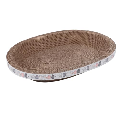 Katzenkratzerbett, Langlebiges Katzenkratzenbett mit Geräumigem Design und Textur für Innenräume, die in Spaß und Rastplatz Integriert Sind (Oval 51x36,5 cm) von GLOGLOW