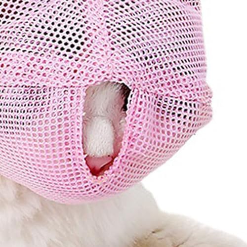 Katzenmaulkorb für die Fellpflege, Katzenpflegebürsten, Atmungsaktive Netzmaulkörbe, Katzenmundschutz für Katzen und Kätzchen (Rosa) von GLOGLOW