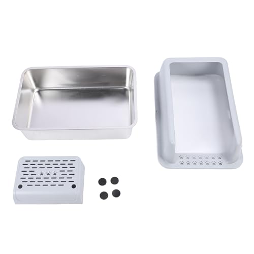 Katzenratstreubox, Halb Geschlossenes Design Edelstahl -Stahl -Katzentoilette mit Pedal Praktischer Stilvoller Look Anti -Spritzer Extra Großer Katzenrückschachtel für Große Katzen Katzenratstreubox, Halb Geschlossenes Design Edelstahl -Stahl -Katzentoilette mit Pedal Praktischer Stilvoller Look Anti -Spritzer Extra Großer Katzenrückschachtel für Große Katzen von GLOGLOW