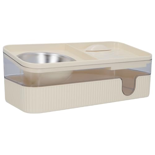 Katzenwasserbrunnen und Lebensmittelschale, Automatische Haustierbrunnen Wasserspender Katzen -Fütterungsversorgungen für Katzen Kleine Hunde Mehrere Haustiere 13,9 X 6,3 Zoll von GLOGLOW