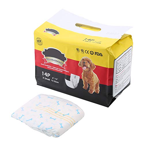 Männliche Hundwindeln, Ultra Saugfähige Einweg -Atmungsbauch -Wickeln Windel mit Blauem Knochenmuster für Welpen für Erwachsene Hunde Inkontinenzmarkierung (M) von GLOGLOW