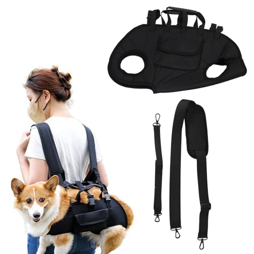 Pet Carrier Schlinge, Atmungsaktives Haustier -Rucksackträger mit Stoßdämpferung von Lanyard -Dacharbeit Nutzt Ganzkörpersicherheitsgabeless für Hunde, die Reisen (M) von GLOGLOW