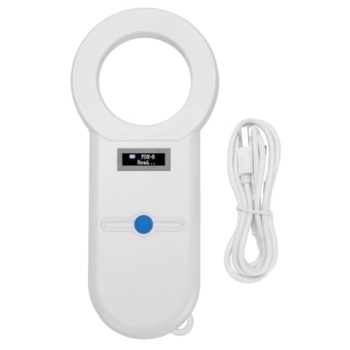 Pet Microchip Scanner, Portable Pet Microchip Scanner 134.2kHz Organic Light Emitting Diode Display USB Charging Pet Chip ID Reader für Hundekatzenvie von GLOGLOW