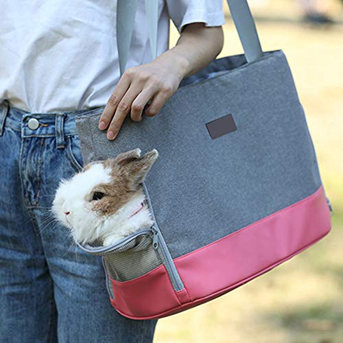 Universelle Haustier-Einzel-Umhängetasche für Hunde, Katzen, Kaninchen, Zum Ausgehen, Praktische und Sichere Haustier-Tragetasche (Rosa) von GLOGLOW