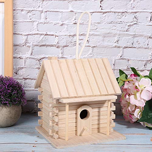 Vogelhaus aus Holz, Handgefertigt, Langlebiger Nistkasten für Papageien, Haustiere, Heimdekoration, Vogelnesthaus aus Kiefernholz für die Vogelbeobachtung, 18 X 16 X 17 cm von GLOGLOW
