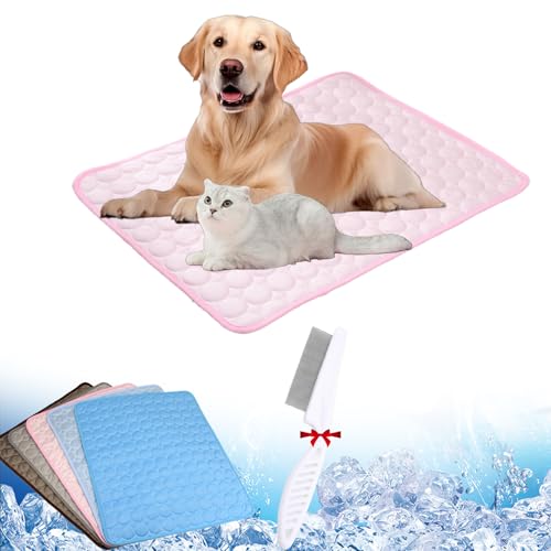 GLSAYZU Kühlmatte Hund, Kühlmatte Hund Selbstkühlend, Sommer Hundebett, Langlebige Kratzfeste Oberfläche, Grosse Hunde rutschfeste Cooling Blanket Kühlendes (Rosa, XXL) von GLSAYZU