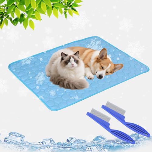 GLSAYZU Kühlmatte Hund, Selbstkühlende Kühlmatte Katze, Groß Eisseide Kühlmatte Für Hunde, Xs-XL Rutschschutz Mehrere Größen Kühlmatte, Waschbar, Abrieb-Und Bissfest (Blau, XXL: 150 × 100 cm) von GLSAYZU