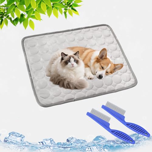 GLSAYZU Kühlmatte Hund, Selbstkühlende Kühlmatte Katze, Groß Eisseide Kühlmatte Für Hunde, Xs-XL Rutschschutz Mehrere Größen Kühlmatte, Waschbar, Abrieb-Und Bissfest (Grau, XXL: 150 × 100 cm) von GLSAYZU