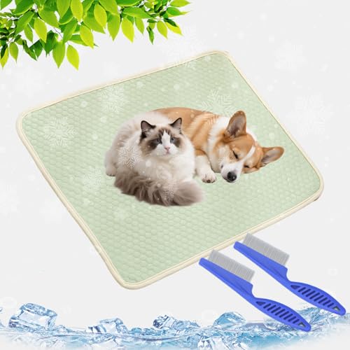 GLSAYZU Kühlmatte Hund, Selbstkühlende Kühlmatte Katze, Groß Eisseide Kühlmatte Für Hunde, Xs-XL Rutschschutz Mehrere Größen Kühlmatte, Waschbar, Abrieb-Und Bissfest (Grün, XXL: 150 × 100 cm) von GLSAYZU