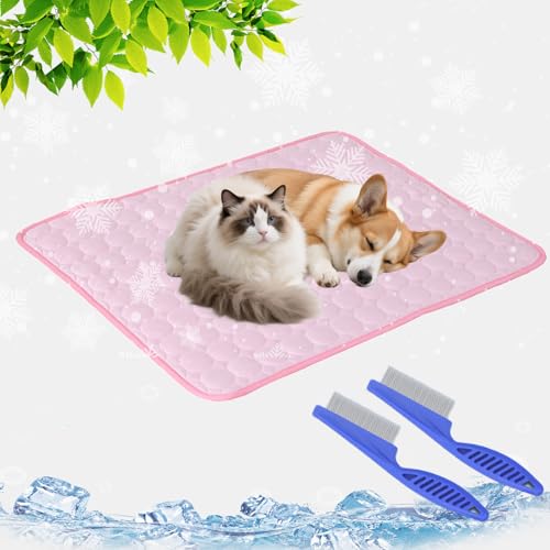 GLSAYZU Kühlmatte Hund, Selbstkühlende Kühlmatte Katze, Groß Eisseide Kühlmatte Für Hunde, Xs-XL Rutschschutz Mehrere Größen Kühlmatte, Waschbar, Abrieb-Und Bissfest (Rosa, XXL: 150 × 100 cm) von GLSAYZU