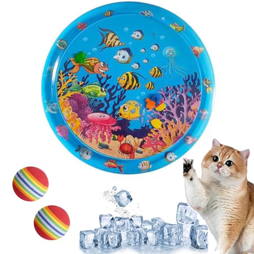 Wasserspielmatte Für Katzen, Summer Cat Water Mat, Aqua Matte, Aqua Miez Katzenmatte, Wasserspielzeug (B:65 * 65cm) von GLSAYZU