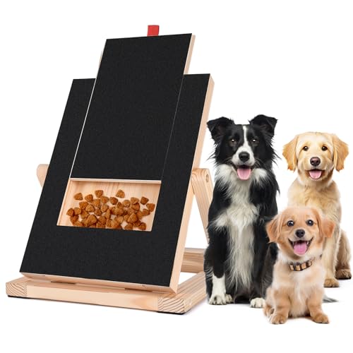 GLYVIAN Hunde-Kratzbrett Holz Hund Nagelfeile Board mit Leckerli-Box Verstellbare Hundekratzmatte zum Trimmen von kleinen, mittelgroßen und großen Hunden mit Leckmatte GLYVIAN Hunde-Kratzbrett Holz Hund Nagelfeile Board mit Leckerli-Box Verstellbare Hundekratzmatte zum Trimmen von kleinen, mittelgroßen und großen Hunden mit Leckmatte von GLYVIAN