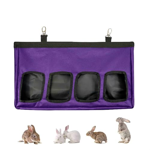 4 Löcher Meerschweinchen Heu Feeder Kaninchen Heu Feeder Tasche Hängende Bunny Heu Feeder Große Kapazität Kaninchen Heu Tasche für Kaninchen Meerschweinchen Hasen Chinchillas Hamster von GLocKi