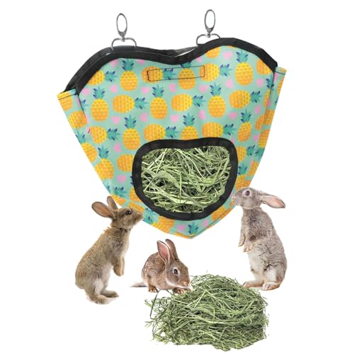 Kaninchen Heu Feeder Bag Meerschweinchen Heu Feeder mit 2 Haken für Kaninchen Bunny Chinchilla Hamster, 600D Oxford Tuch Stoff Kaufest Kleintiere Heuhalter von GLocKi