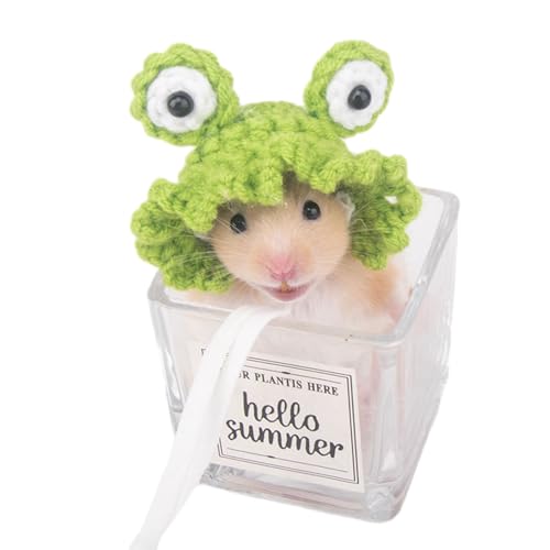 Lustiger Hamsterhut Kaninchenohren Geformt Kostüm Geburtstags Meerschweinchen Kopfbedeckungen Versorgt Einstellbare Handgewebte Kappe Kleintierhut Für Haustiere von GMBYLBY