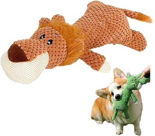 GMFLEX Robustanimal – Entwickelt for Starke Kauer. Kauen Sie Robustes Tierspielzeug for Hunde. Tiere for schwere Kauer, langlebiges, quietschendes Hundespielzeug (Color : Lion) von GMFLEX