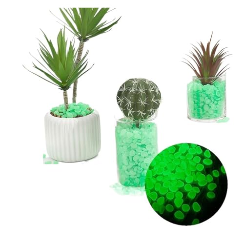 GMGQJST Aquarium Steine 1 cm Nachtlicht-Edelsteine, leuchtende künstliche Fluorit-Aquarium-Dekoration, Landschaftsbau, farbige Steine, glänzende Kieselsteine(Green) von GMGQJST