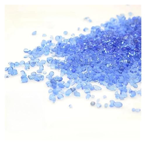 GMGQJST Aquarium Steine 100/200/500 g transparente Glaskiesel for Aquarien, farbige Kieselsteine, Aquarium-Zubehör, Heimdekoration(Blue2,500g) von GMGQJST