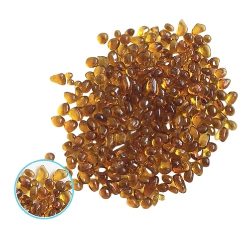 GMGQJST Aquarium Steine 100/200/500 g transparente Glaskiesel for Aquarien, farbige Kieselsteine, Aquarium-Zubehör, Heimdekoration(Brown,200g) von GMGQJST
