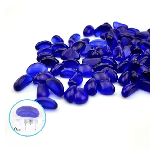 GMGQJST Aquarium Steine 100/200/500 g transparente Glaskiesel for Aquarien, farbige Kieselsteine, Aquarium-Zubehör, Heimdekoration(Deep Blue,100g) von GMGQJST