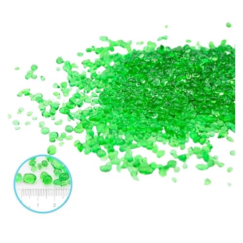 GMGQJST Aquarium Steine 100/200/500 g transparente Glaskiesel for Aquarien, farbige Kieselsteine, Aquarium-Zubehör, Heimdekoration(Green,500g) von GMGQJST