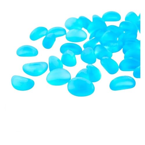GMGQJST Aquarium Steine 100/200/500 g transparente Glaskiesel for Aquarien, farbige Kieselsteine, Aquarium-Zubehör, Heimdekoration(Light Blue,500g) von GMGQJST