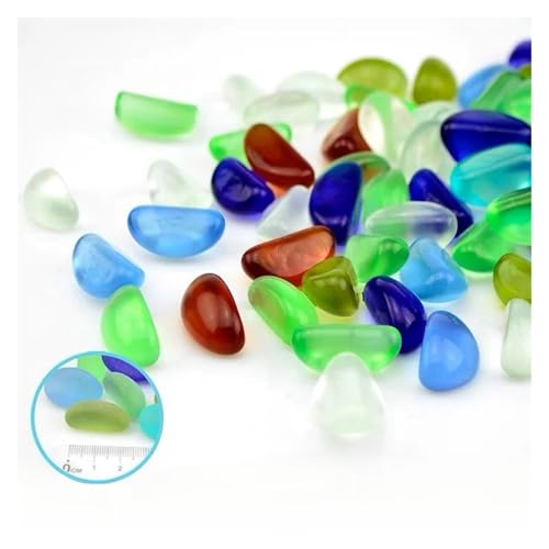 GMGQJST Aquarium Steine 100/200/500 g transparente Glaskiesel for Aquarien, farbige Kieselsteine, Aquarium-Zubehör, Heimdekoration(Mix Color,200g) von GMGQJST