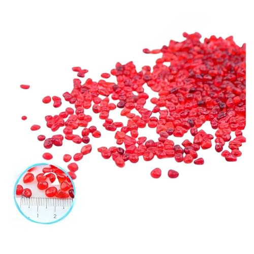 GMGQJST Aquarium Steine 100/200/500 g transparente Glaskiesel for Aquarien, farbige Kieselsteine, Aquarium-Zubehör, Heimdekoration(Red,100g) von GMGQJST