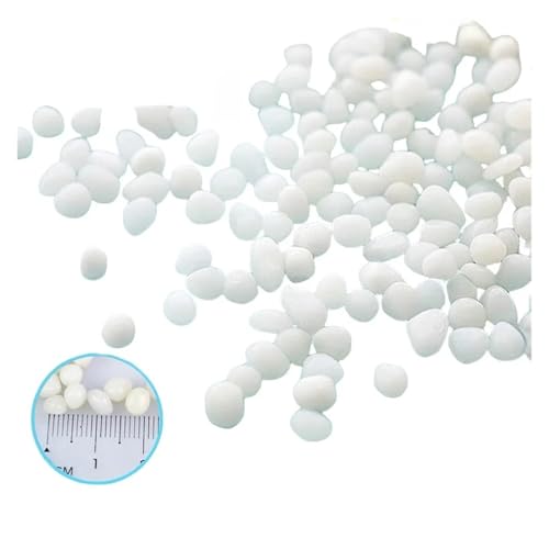 GMGQJST Aquarium Steine 100/200/500 g transparente Glaskiesel for Aquarien, farbige Kieselsteine, Aquarium-Zubehör, Heimdekoration(White,500g) von GMGQJST