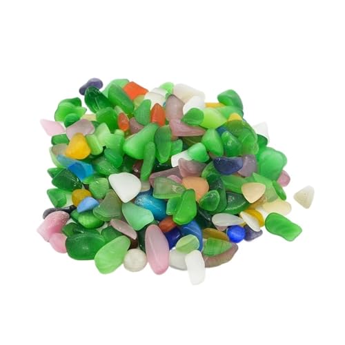GMGQJST Aquarium Steine 150g 100g Aquarium Dekoration Stein Aquarium Hintergrund Bunte Kristall Rock Kies Hausgarten Dekor Zubehör 7-9mm(Green2,150g) von GMGQJST