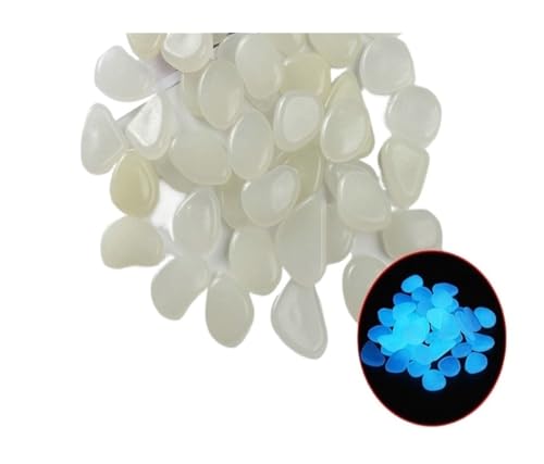 GMGQJST Aquarium Steine 200 Stück leuchtende Steine, die im Dunkeln leuchten, Kieselsteine, Fluoreszierende Steine ​​für Aquarium, Aquarium, Wasserlandschaft, Heimdekoration, 1 cm(White-200pcs) von GMGQJST