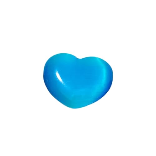 GMGQJST Aquarium Steine 3 stücke Kristall Rolling Stone Regenbogen Farbe Herz Probe Cymophane Aquarium Aquarium Wohnkultur Mineral Probe(Sky-Blue) von GMGQJST