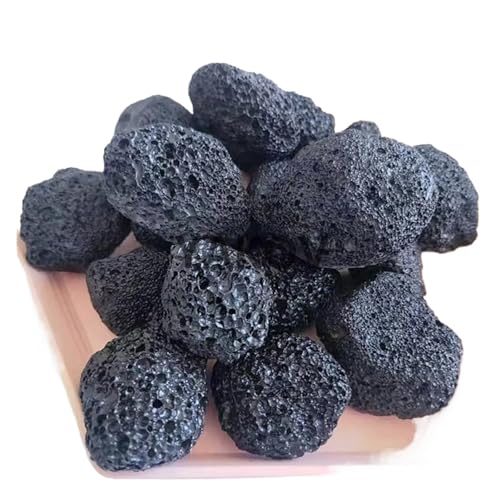 GMGQJST Aquarium Steine 4–6 cm großer poröser schwarzer Vulkanstein, Lavagestein, roh, zur Dekoration von Aquarien und als Diffusor for ätherische Öle in der Aromatherapie(500g 1bag) von GMGQJST