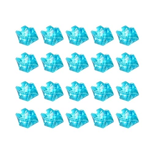 GMGQJST Aquarium Steine 50/100 Stück Kristall-Edelstein, 18 x 25 mm, Stein zerkleinert, EIS, Felsen, Aquarium, bunter Stein, Aquarium, Vase, Landschaftsbau, Dekoration(Light Blue,50pcs) von GMGQJST