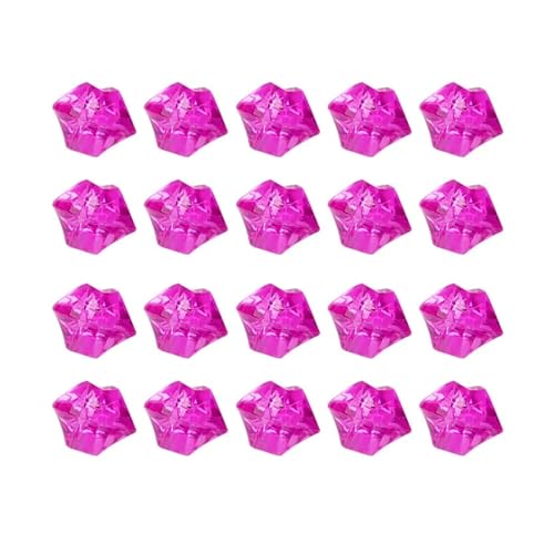 GMGQJST Aquarium Steine 50/100 Stück Kristall-Edelstein, 18 x 25 mm, Stein zerkleinert, EIS, Felsen, Aquarium, bunter Stein, Aquarium, Vase, Landschaftsbau, Dekoration(Rose red,100pcs) von GMGQJST