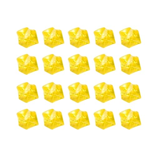 GMGQJST Aquarium Steine 50/100 Stück Kristall-Edelstein, 18 x 25 mm, Stein zerkleinert, EIS, Felsen, Aquarium, bunter Stein, Aquarium, Vase, Landschaftsbau, Dekoration(Yellow,50pcs) von GMGQJST