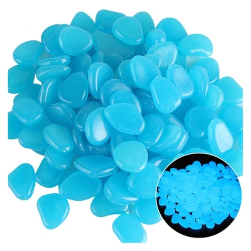 GMGQJST Aquarium Steine 50 Stück Aquarium-Ornamente, leuchtende Steine, leuchten im Dunkeln, dekorative Kieselsteine(Darkblue) von GMGQJST
