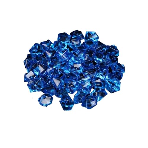 GMGQJST Aquarium Steine 50 Stück Konfetti Hochzeit Ornament Kopfsteinpflaster Aquarium Landschaft Bunte Kunststeine ​​Kristall Eiswürfel Vasenfüller Kieselsteine(Dark Blue) von GMGQJST