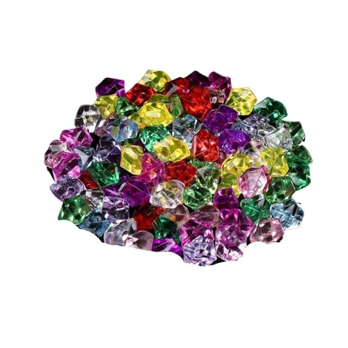 GMGQJST Aquarium Steine 50 Stück Konfetti Hochzeit Ornament Kopfsteinpflaster Aquarium Landschaft Bunte Kunststeine ​​Kristall Eiswürfel Vasenfüller Kieselsteine(Multi-Colored) von GMGQJST