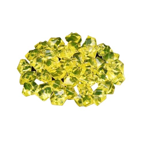 GMGQJST Aquarium Steine 50 Stück Konfetti Hochzeit Ornament Kopfsteinpflaster Aquarium Landschaft Bunte Kunststeine ​​Kristall Eiswürfel Vasenfüller Kieselsteine(Yellow) von GMGQJST