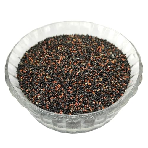 GMGQJST Aquarium Steine 500 g Kristallsand for Aquarien, Bodensand, Landschaftsbau, dekorativer Stein, for Aquarien, Wassersand, Schildkrötensand, Dekorationen(1mm Black red Sands) von GMGQJST
