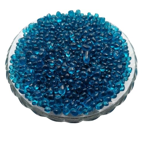 GMGQJST Aquarium Steine 500 g Kristallsand for Aquarien, Bodensand, Landschaftsbau, dekorativer Stein, for Aquarien, Wassersand, Schildkrötensand, Dekorationen(3-4mm Blue) von GMGQJST